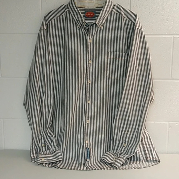 TOMMY BAHAMA MADE TO FADE 100% COTTON LONG SLEEVE BUTTON DOWN SHIRT - Picture 9 of 9